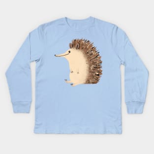 Happy Hedgehog Sketch Kids Long Sleeve T-Shirt